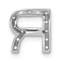 14K  White Gold Diamond Letter R Initial Charm-PM5221R-016-WA