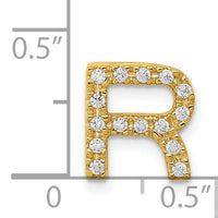 14K  Diamond Letter R Initial Charm-PM5221R-016-YA