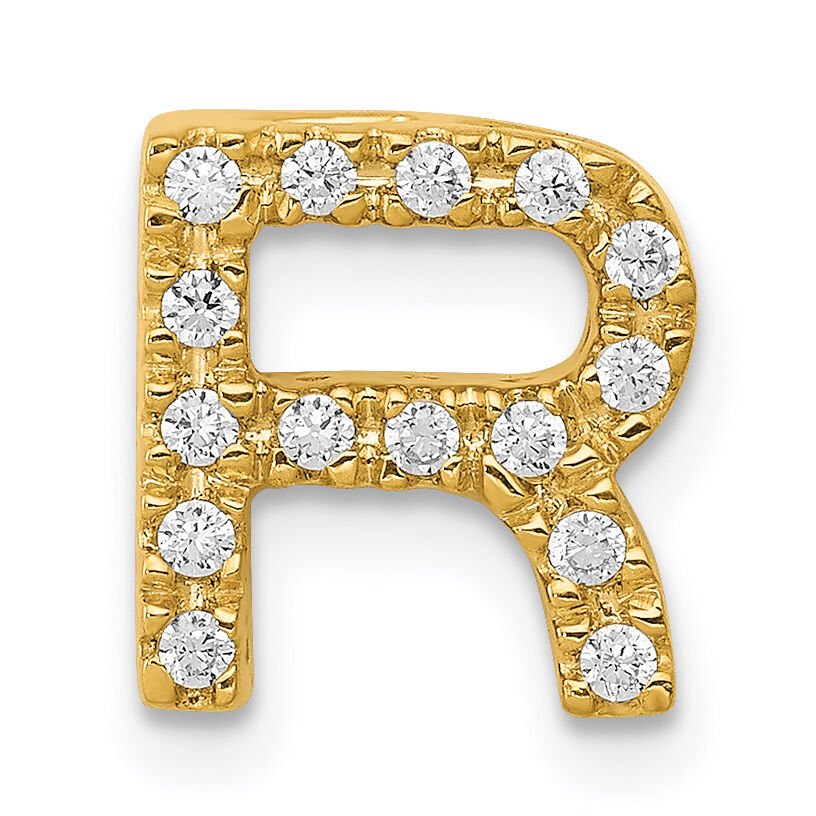 14K  Diamond Letter R Initial Charm-PM5221R-016-YA