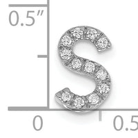 14K  White Gold Diamond Letter S Initial Charm-PM5221S-013-WA
