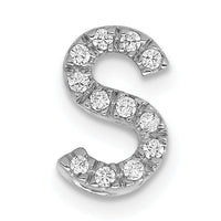 14K  White Gold Diamond Letter S Initial Charm-PM5221S-013-WA