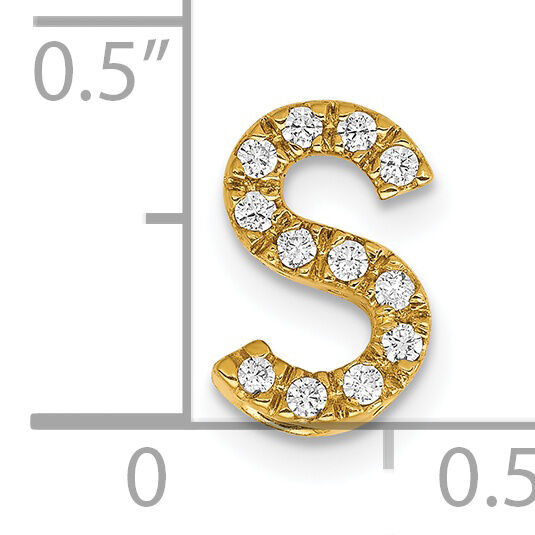 14K  Diamond Letter S Initial Charm-PM5221S-013-YA