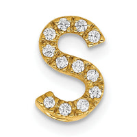 14K  Diamond Letter S Initial Charm-PM5221S-013-YA
