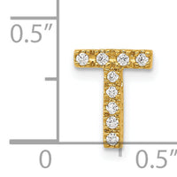 14K  Diamond Letter T Initial Charm-PM5221T-010-YA