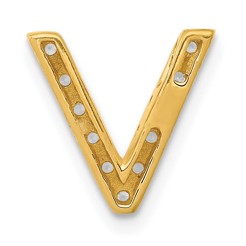 14K  Diamond Letter V Initial Charm-PM5221V-010-YA