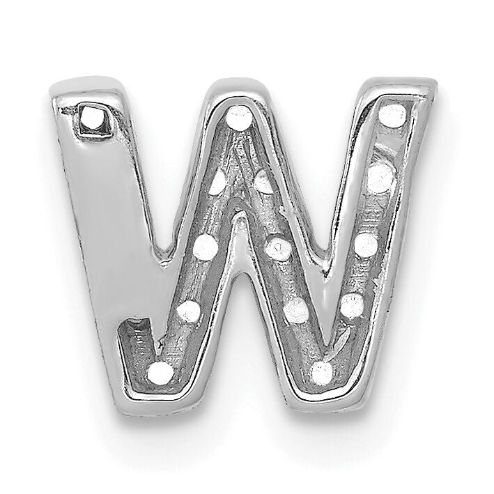 14K  White Gold Diamond Letter W Initial Charm-PM5221W-016-WA