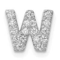 14K  White Gold Diamond Letter W Initial Charm-PM5221W-016-WA