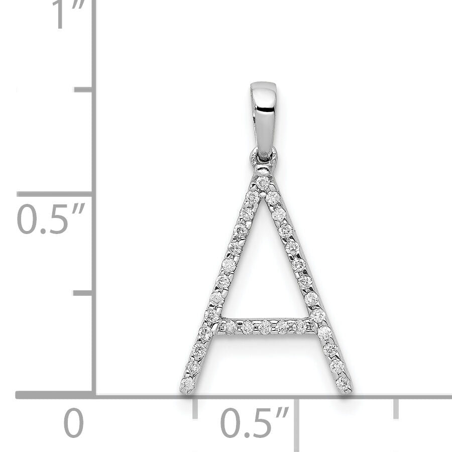 14K White Gold Diamond Letter A Initial Pendant-PM5222A-010-WA
