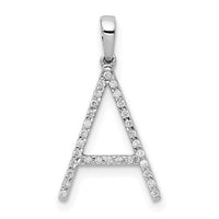 14K White Gold Diamond Letter A Initial Pendant-PM5222A-010-WA