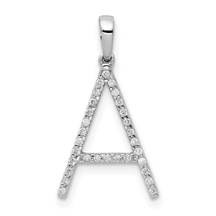 14K White Gold Diamond Letter A Initial Pendant-PM5222A-010-WA