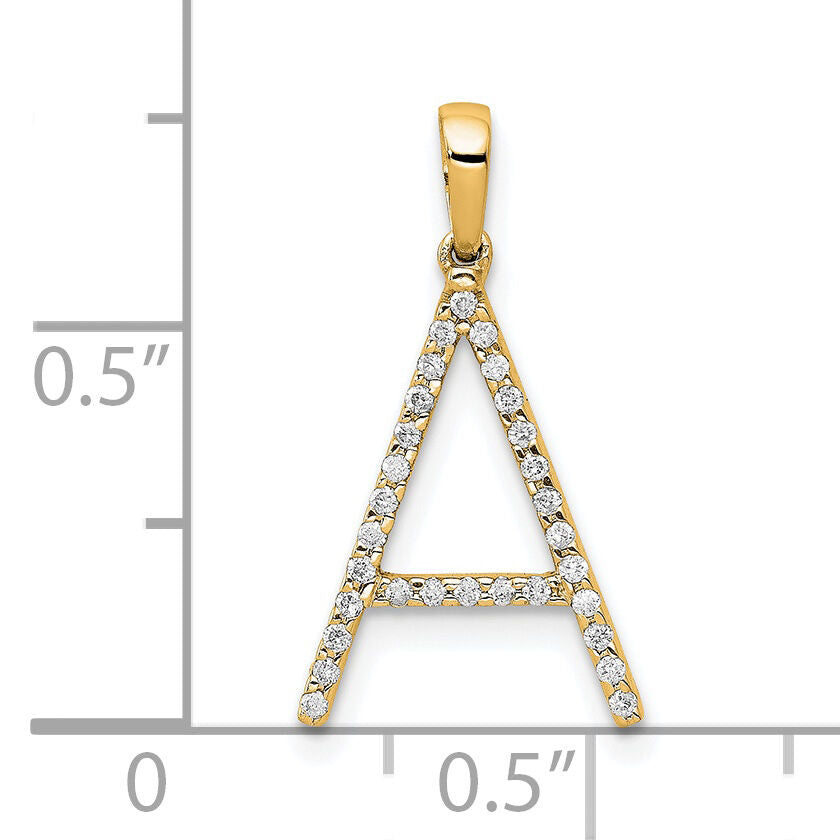 14K Diamond Letter A Initial Pendant-PM5222A-010-YA