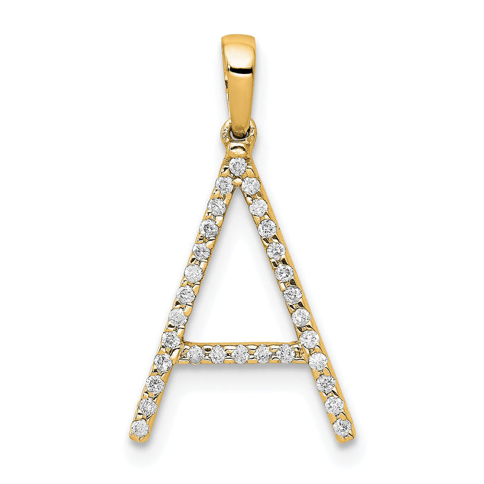 14K Diamond Letter A Initial Pendant-PM5222A-010-YA