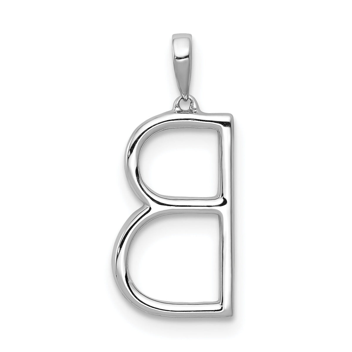 14K White Gold Diamond Letter B Initial Pendant-PM5222B-013-WA