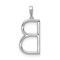 14K White Gold Diamond Letter B Initial Pendant-PM5222B-013-WA