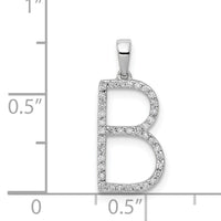 14K White Gold Diamond Letter B Initial Pendant-PM5222B-013-WA