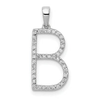 14K White Gold Diamond Letter B Initial Pendant-PM5222B-013-WA