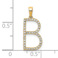 14K Diamond Letter B Initial Pendant-PM5222B-013-YA