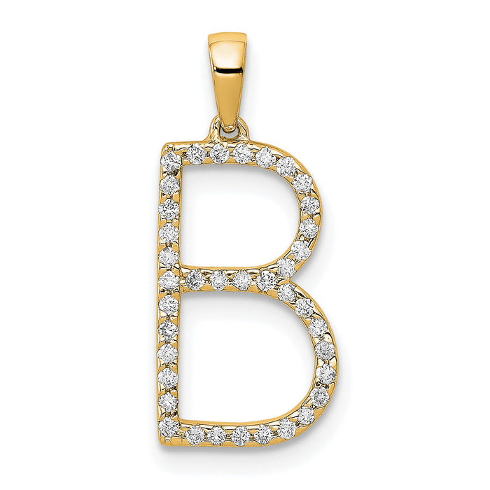 14K Diamond Letter B Initial Pendant-PM5222B-013-YA
