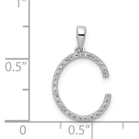 14K White Gold Diamond Letter C Initial Pendant-PM5222C-010-WA