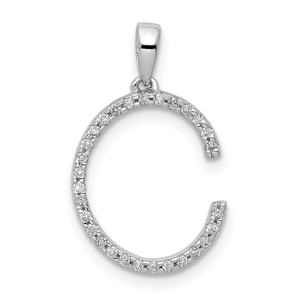 14K White Gold Diamond Letter C Initial Pendant-PM5222C-010-WA
