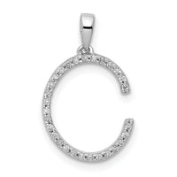 14K White Gold Diamond Letter C Initial Pendant-PM5222C-010-WA