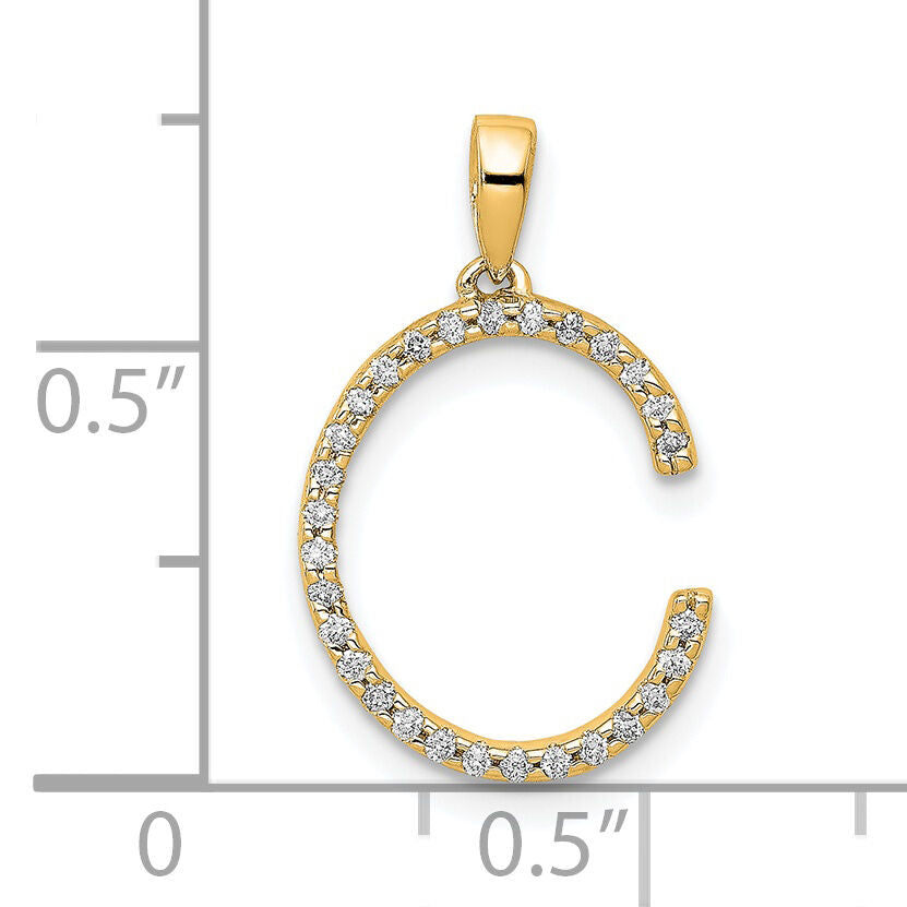 14K Diamond Letter C Initial Pendant-PM5222C-010-YA
