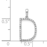 14K White Gold Diamond Letter D Initial Pendant-PM5222D-010-WA