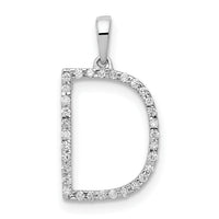 14K White Gold Diamond Letter D Initial Pendant-PM5222D-010-WA