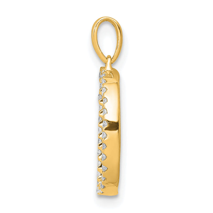 14K Diamond Letter D Initial Pendant-PM5222D-010-YA