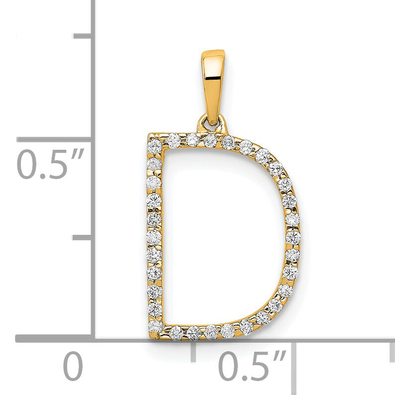 14K Diamond Letter D Initial Pendant-PM5222D-010-YA