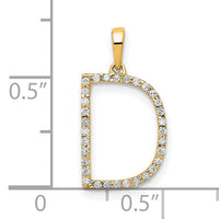 14K Diamond Letter D Initial Pendant-PM5222D-010-YA