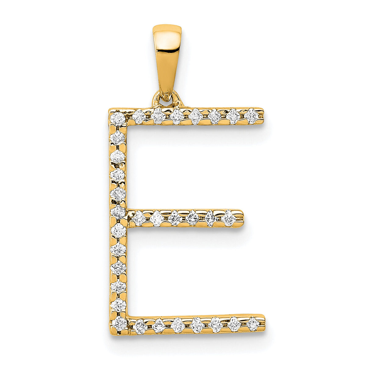 14K Diamond Letter E Initial Pendant-PM5222E-010-YA
