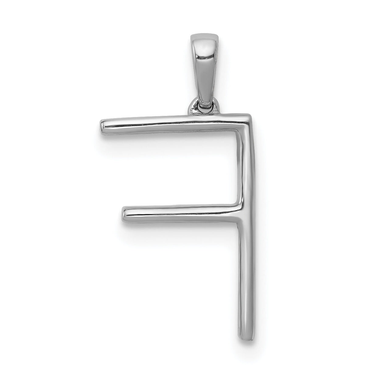 14K White Gold Diamond Letter F Initial Pendant-PM5222F-013-WA