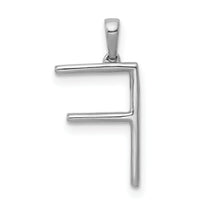 14K White Gold Diamond Letter F Initial Pendant-PM5222F-013-WA