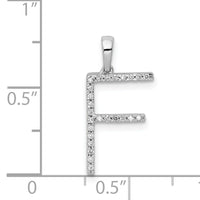 14K White Gold Diamond Letter F Initial Pendant-PM5222F-013-WA
