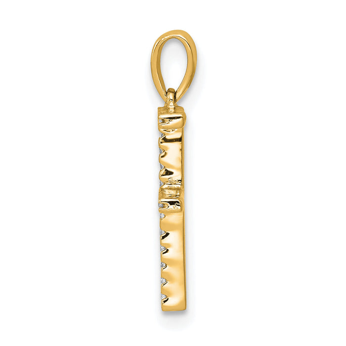 14K Diamond Letter F Initial Pendant-PM5222F-013-YA