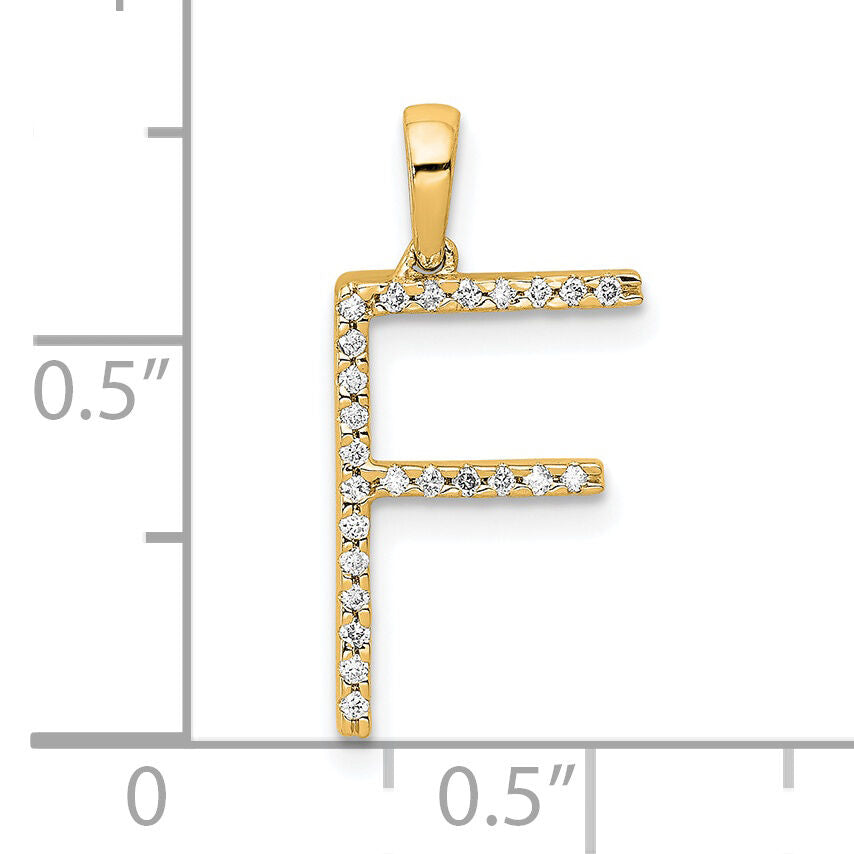 14K Diamond Letter F Initial Pendant-PM5222F-013-YA