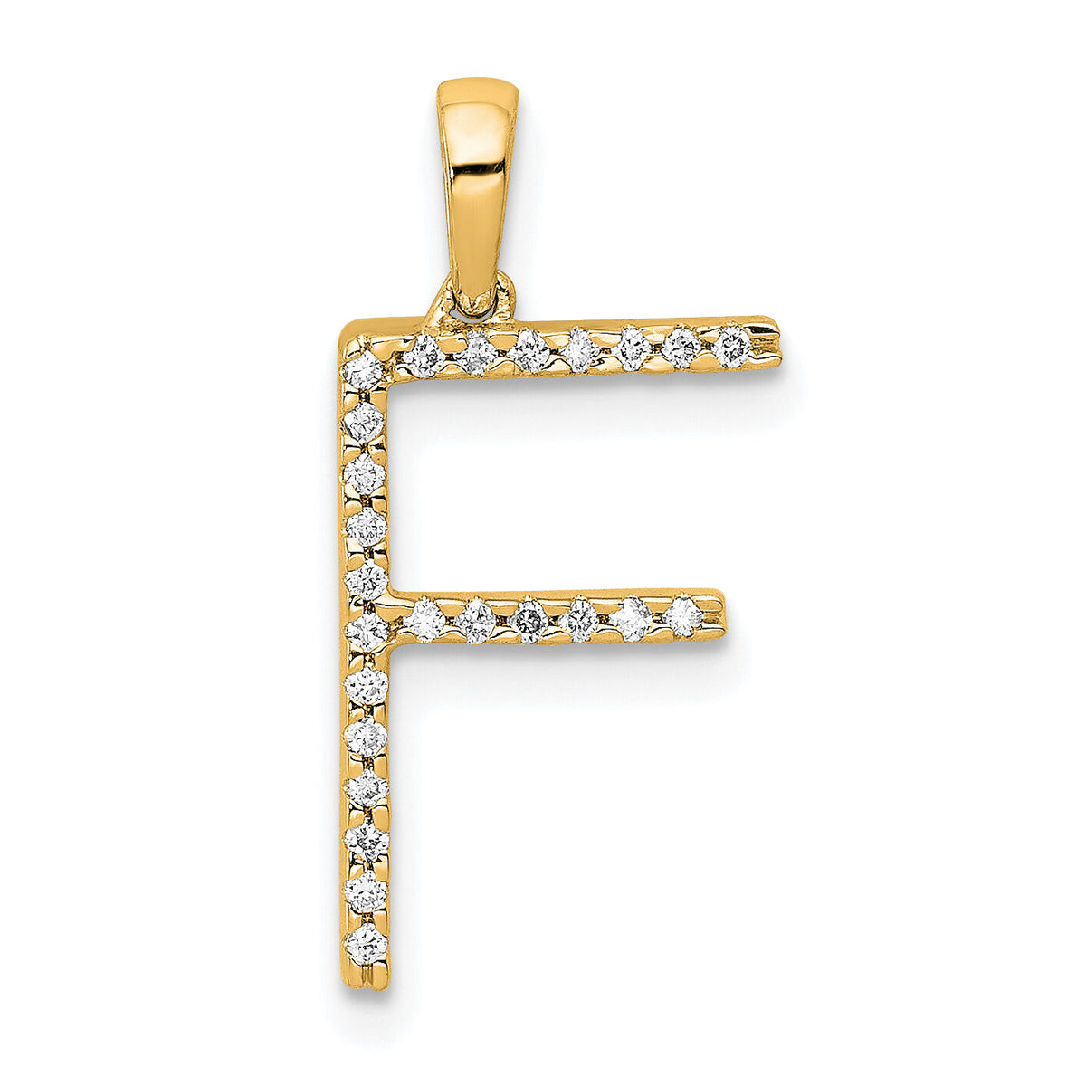 14K Diamond Letter F Initial Pendant-PM5222F-013-YA