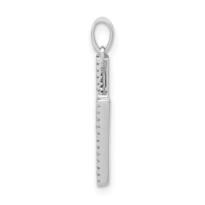 14K White Gold Diamond Letter H Initial Pendant-PM5222H-010-WA