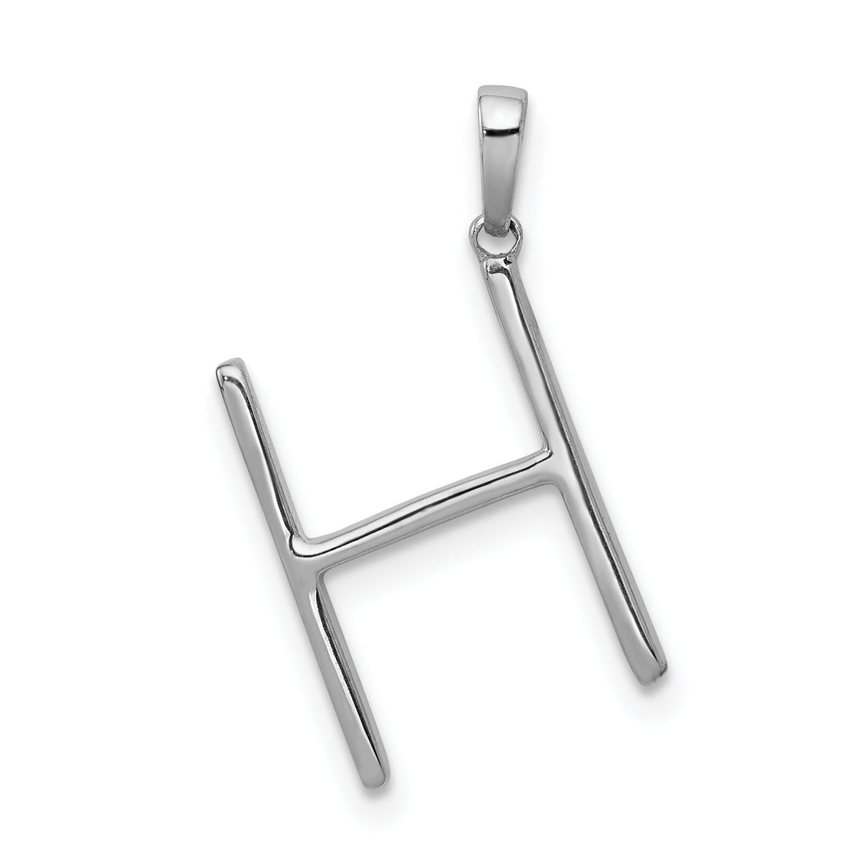 14K White Gold Diamond Letter H Initial Pendant-PM5222H-010-WA