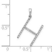 14K White Gold Diamond Letter H Initial Pendant-PM5222H-010-WA