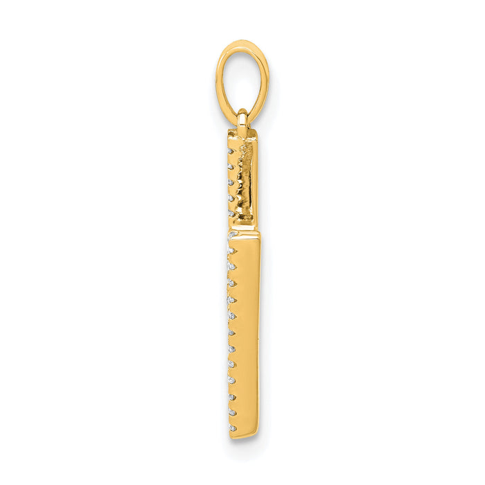 14K Diamond Letter H Initial Pendant-PM5222H-010-YA