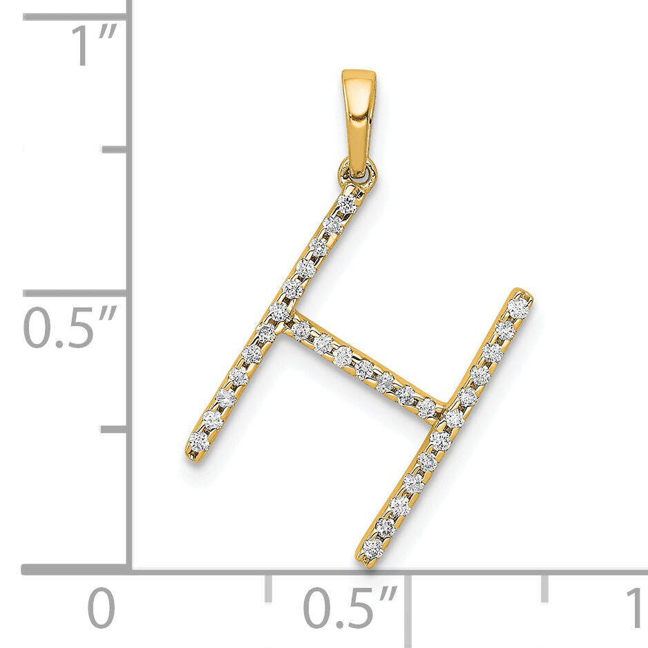 14K Diamond Letter H Initial Pendant-PM5222H-010-YA