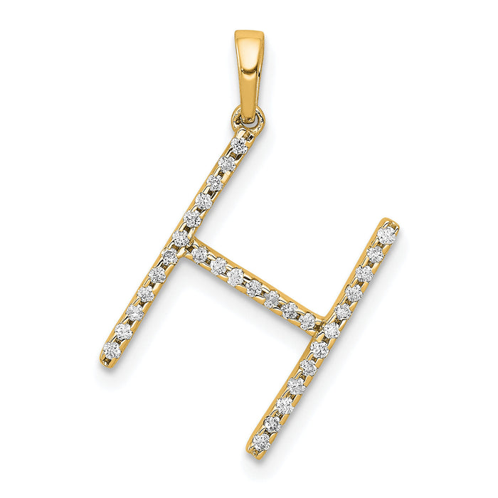 14K Diamond Letter H Initial Pendant-PM5222H-010-YA