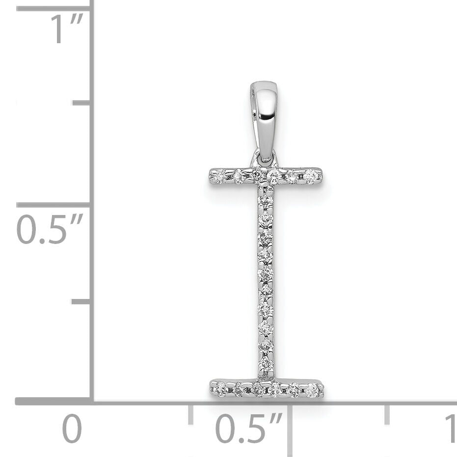 14K White Gold Diamond Letter I Initial Pendant-PM5222I-010-WA