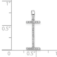 14K White Gold Diamond Letter I Initial Pendant-PM5222I-010-WA