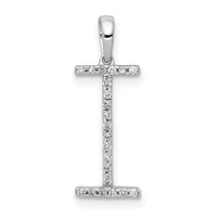14K White Gold Diamond Letter I Initial Pendant-PM5222I-010-WA