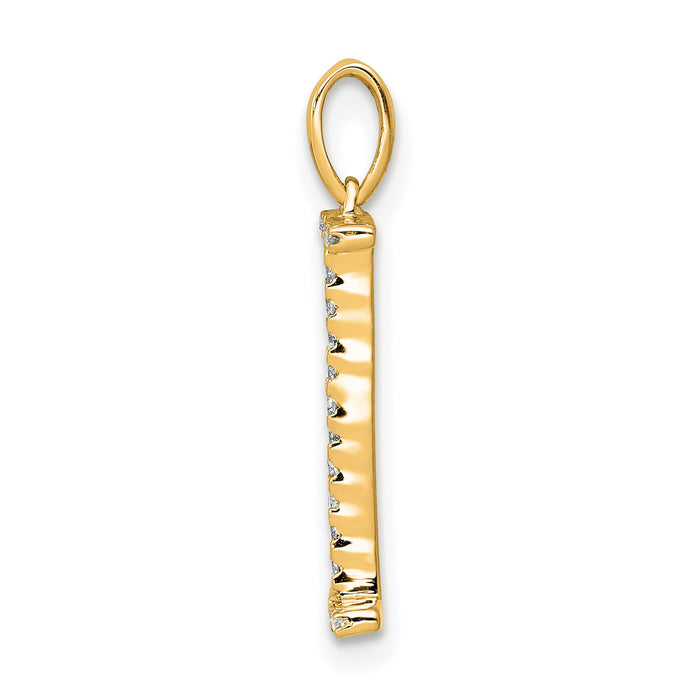 14K Diamond Letter I Initial Pendant-PM5222I-010-YA