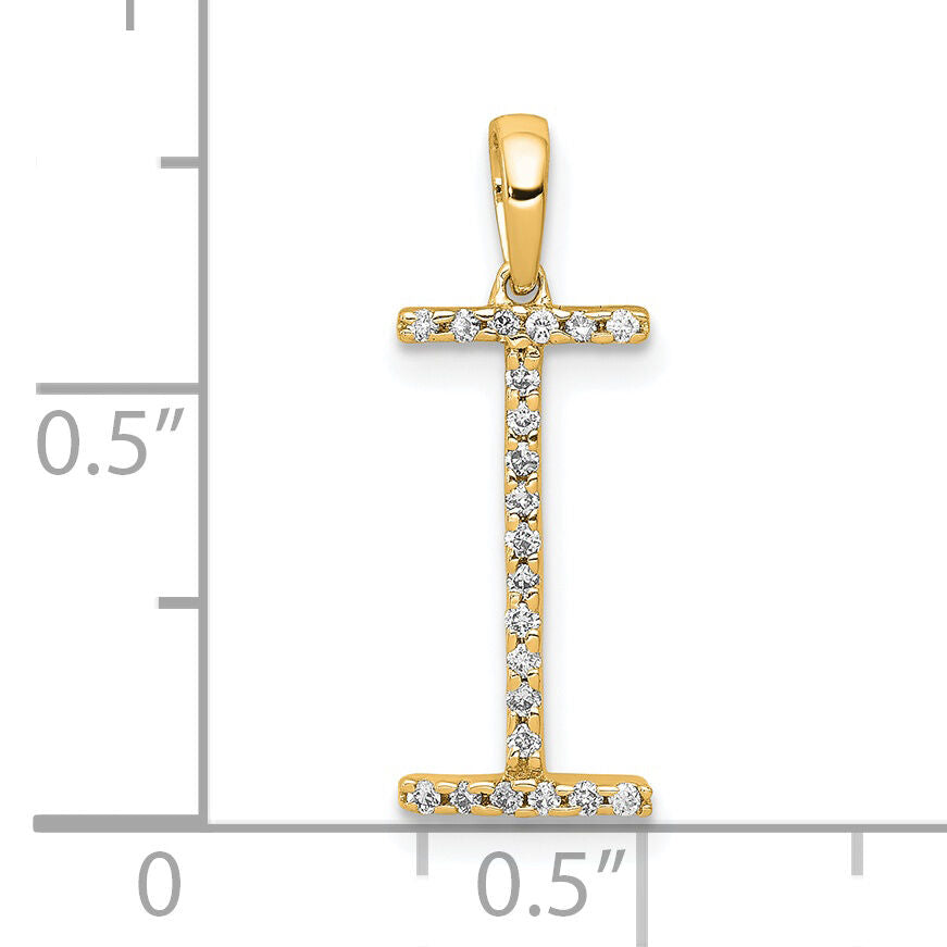 14K Diamond Letter I Initial Pendant-PM5222I-010-YA