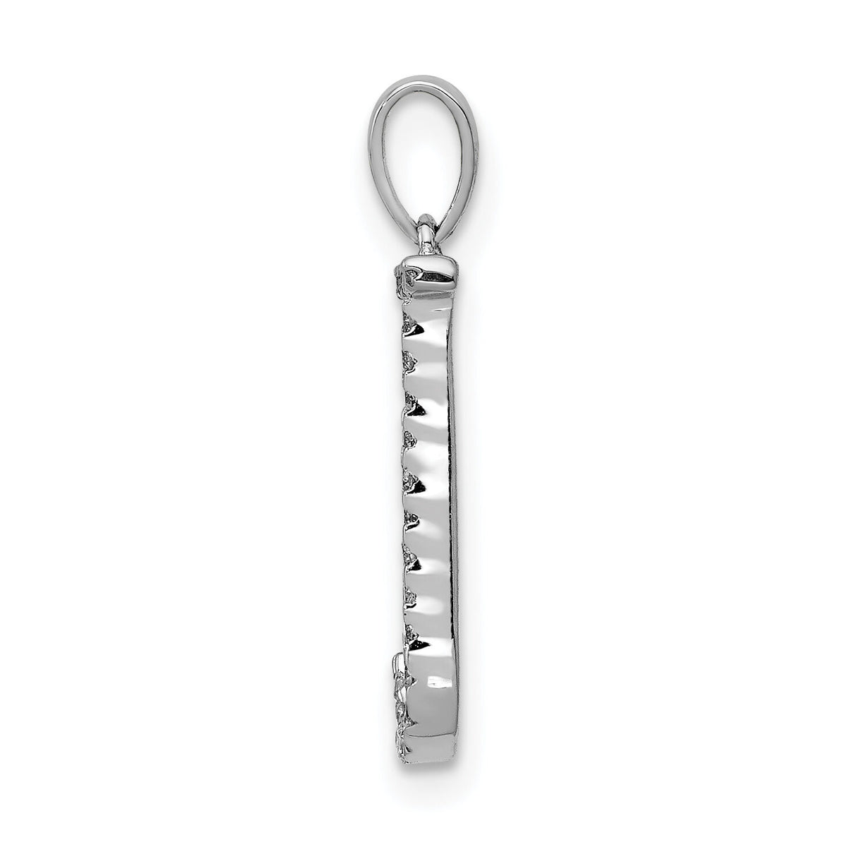 14K White Gold Diamond Letter J Initial Pendant-PM5222J-010-WA